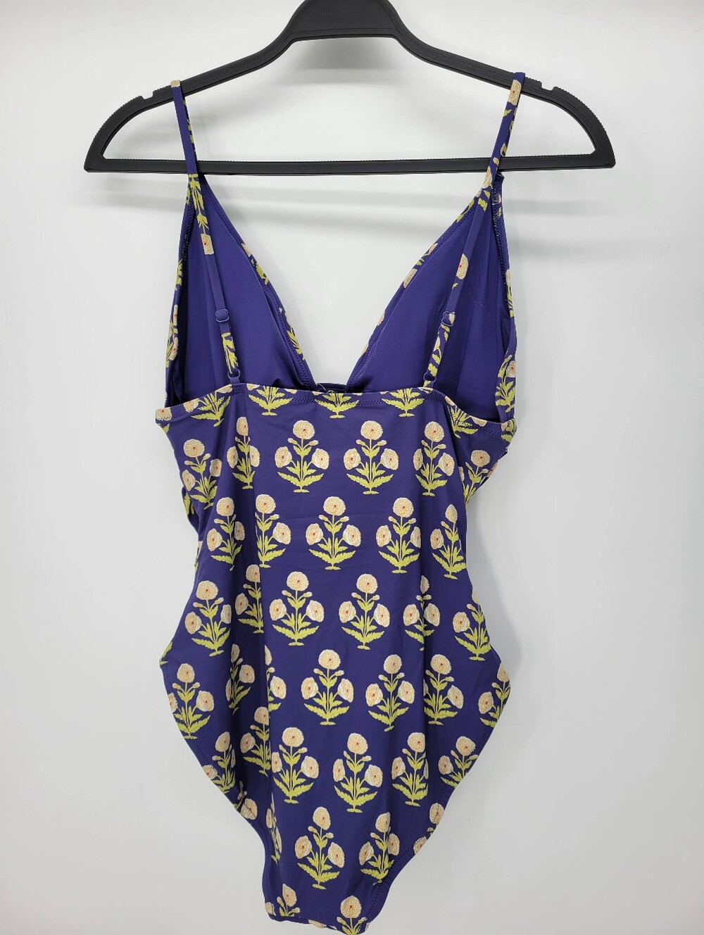 J Crew Ruched V-neck one-piece in marigold block print CU269 Size 12 - Picture 5 of 6